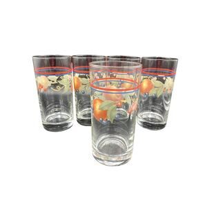 Set 6 Corning Corelle Coordinates Abundance Old Orchard Juice Glasses Fruit
